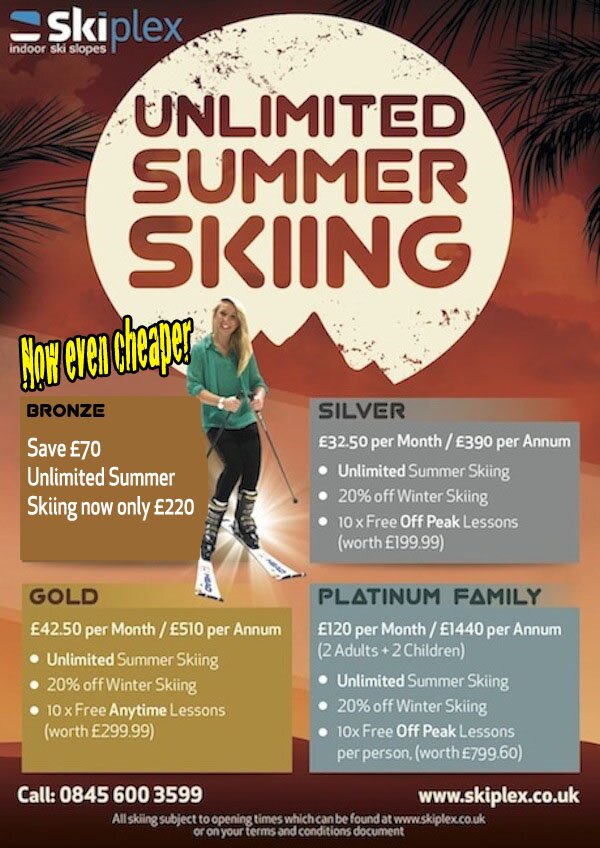 Unlimited Summer Skiing new price